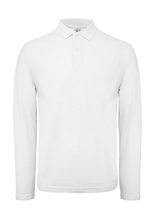 ID.001 Men's long-sleeved polo shirt PUI12 – B&C in White