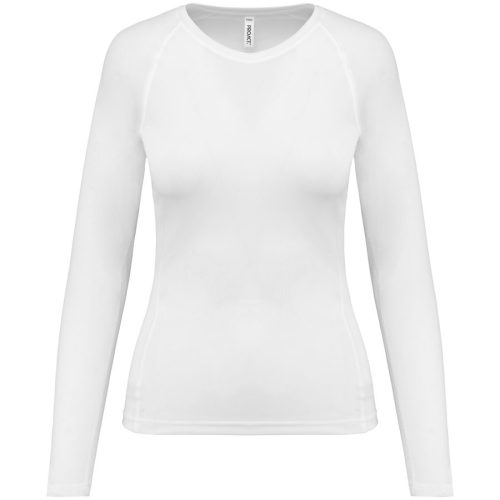 Damen Basic Sport Funktionsshirt Langarm PA444 – Proact in White