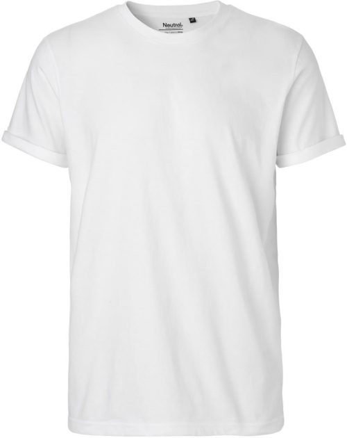 Herren Bio T-Shirt mit Umschlag O 60012 – Neutral in White
