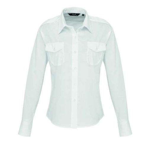 Women's Long Sleeve Pilot Shirt – Premier in White