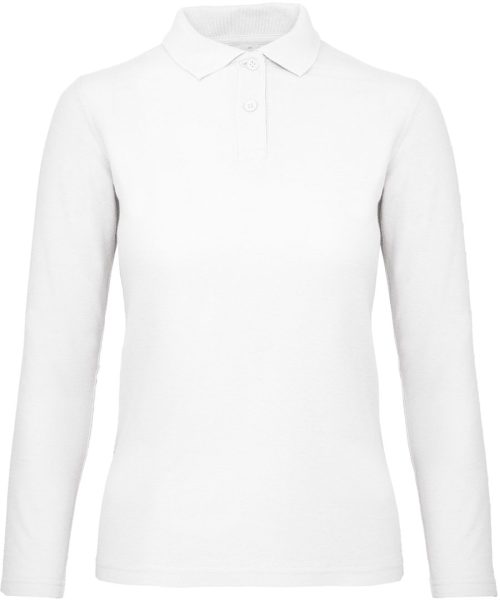 ID.001 Ladies' long-sleeved polo shirt PWI13 – B&C in White