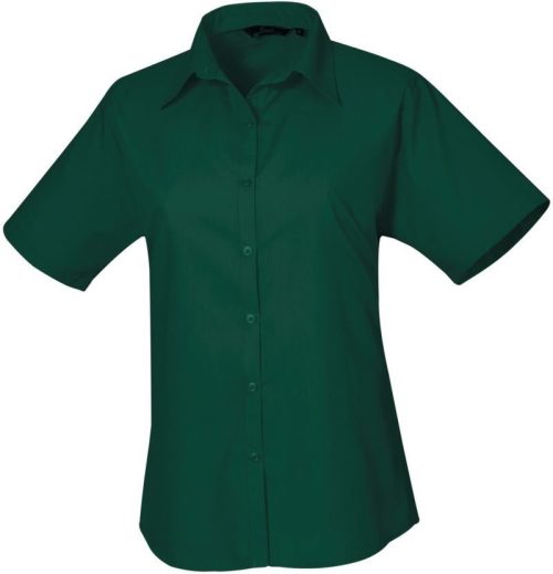 Women's Short Sleeve Poplin Blouse – Premier in White