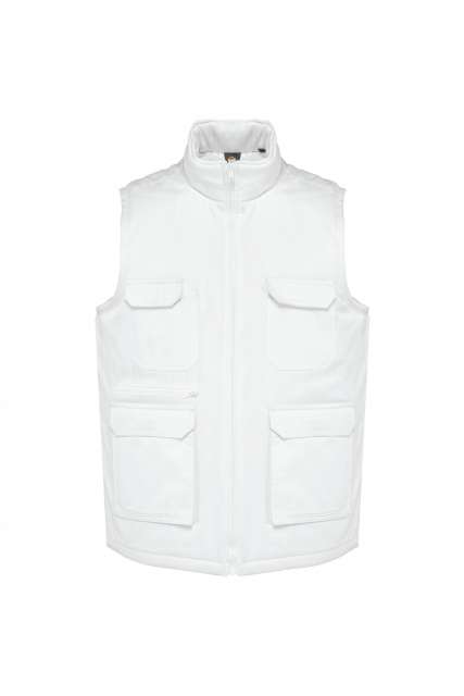 Unisex Padded Multi-Pocket Polycotton Vest – Designed To Work in White