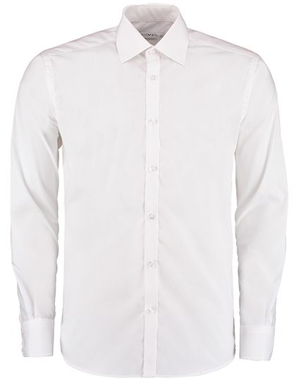 Men´s Slim Fit Business Shirt Long Sleeve – Kustom Kit in White