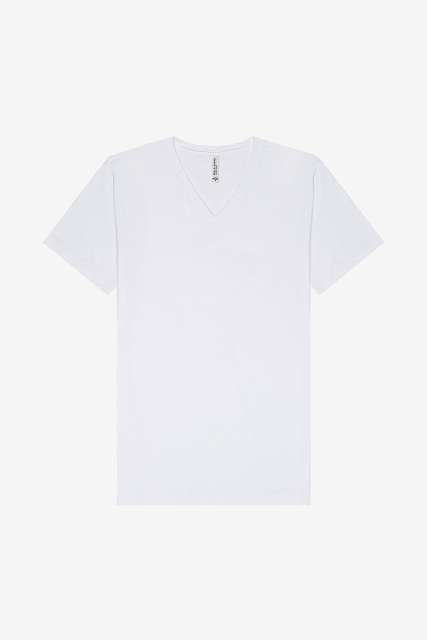 Unisex V-Neck Jersey Tee – Bella in White