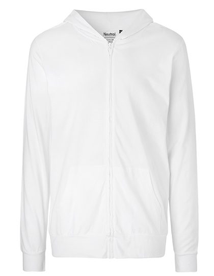 Unisex Jersey Hoodie With Zip – Neutral in White
