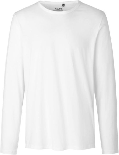 Herren T-Shirt langarm O 61050 – Neutral in White