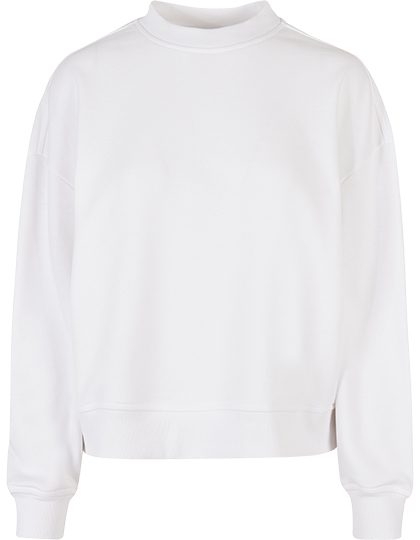 Ladies Oversized Crewneck Sweatshirt – Build Your Brand in White