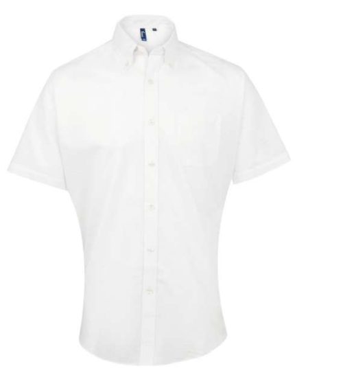 Men’s Short Sleeve Signature Oxford Shirt – Premier in White