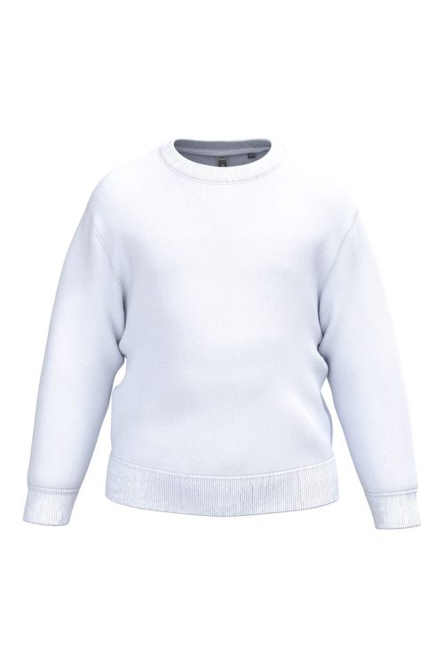 Recyceltes Kinder-Sweatshirt mit Rundhalsausschnitt K4043 – Kariban in White