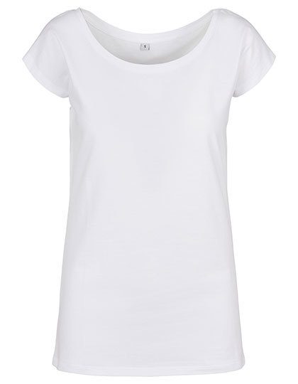 Ladies´ Wide Neck Tee – Build Your Brand Basic in White
