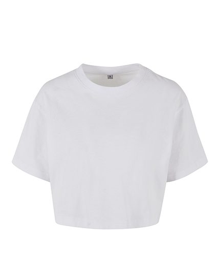 Ladies Short Oversized Tee – Build Your Brand in White