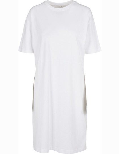 Ladies´ Organic Oversized Slit Tee Dress – Build Your Brand in White