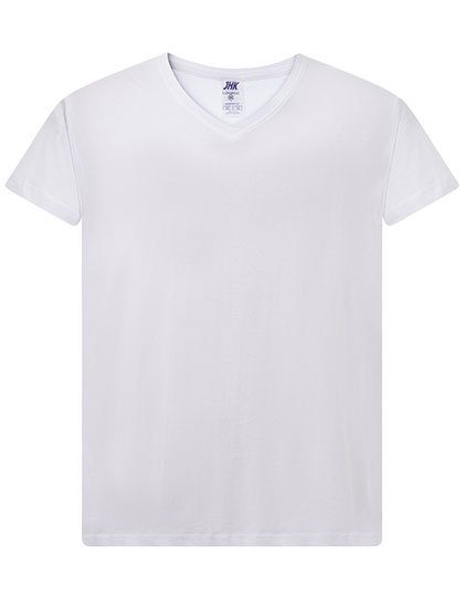 Ladies´ Curves T-Shirt V-Neck – JHK in White