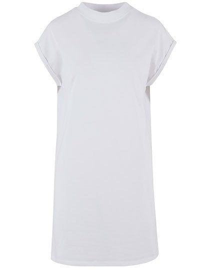 T-Shirt Kleid mit Stehkragen NM 026 – New Morning Studios in White