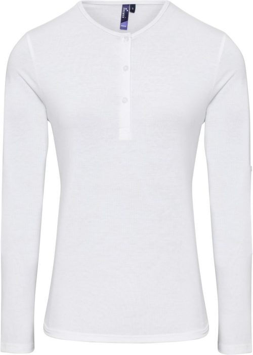 Damen Rollärmel T-Shirt langarm PR 318 – Premier in White