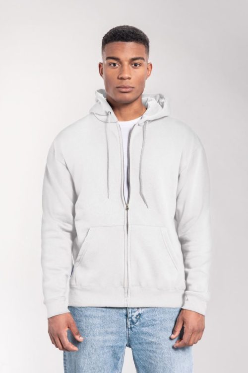Schwere Kapuzen Sweatjacke Iconic Premium Hooded Sweat Jacket – Fruit of the Loom in White