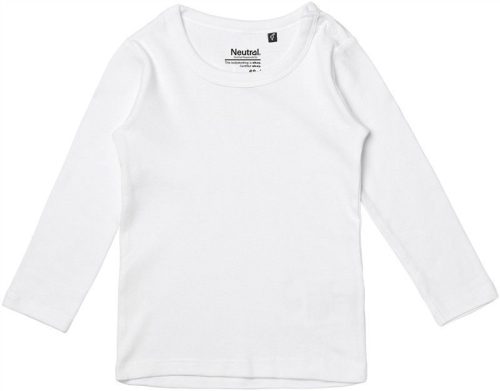 Baby T-Shirt langarm O 11001 – Neutral in White