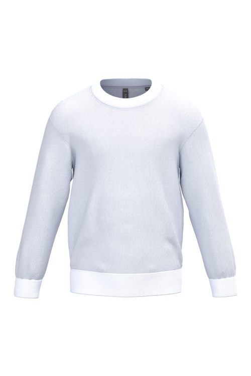 Kinder Rundhals-Sweatshirt K475 – Kariban in White