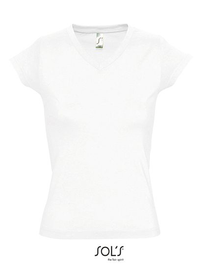 Women´s V-Neck-T-Shirt Moon – SOL´S in White