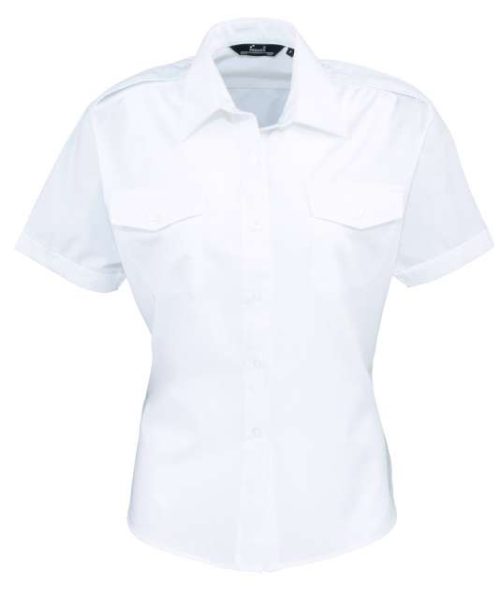 Women's Short Sleeve Pilot Shirt – Premier in White
