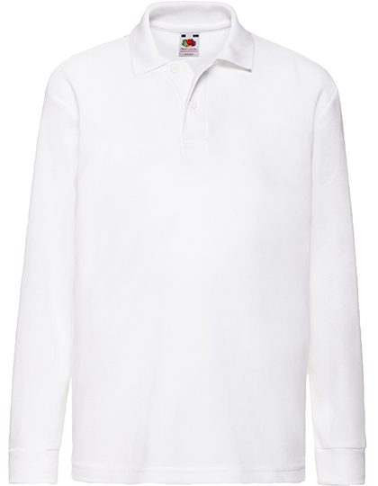 Kids´ Long Sleeve 65/35 Polo – Fruit of the Loom in White