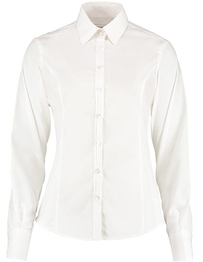 Women´s Tailored Fit Business Shirt Long Sleeve – Kustom Kit in White