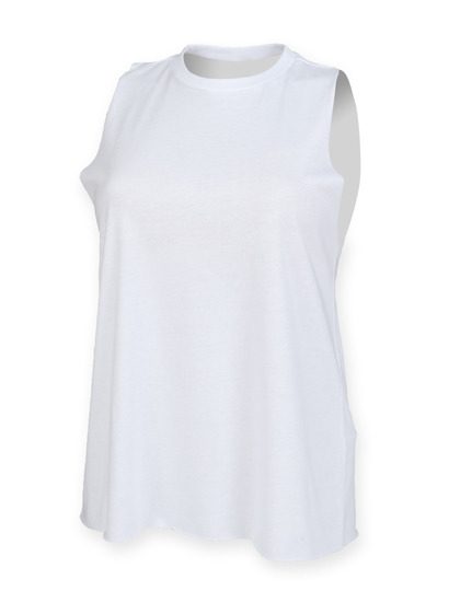 Women´s High Neck Slash Armhole Vest – SF Clothing in White