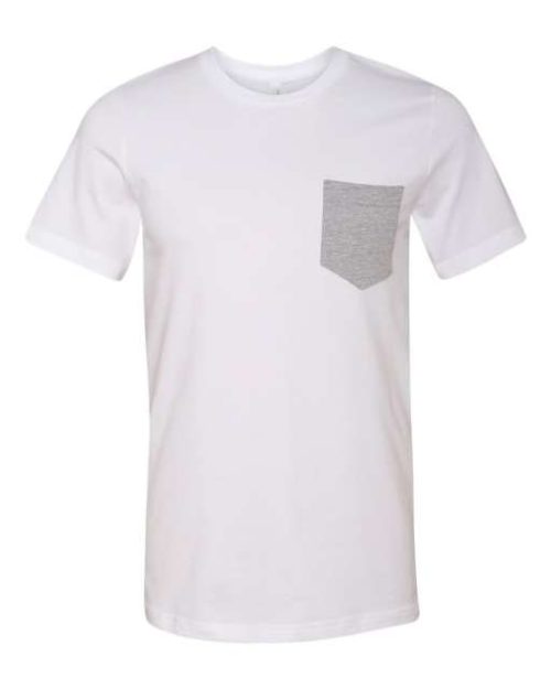Men's Jersey Short Sleeve Pocket Tee – Bella in White/Athletic Heather