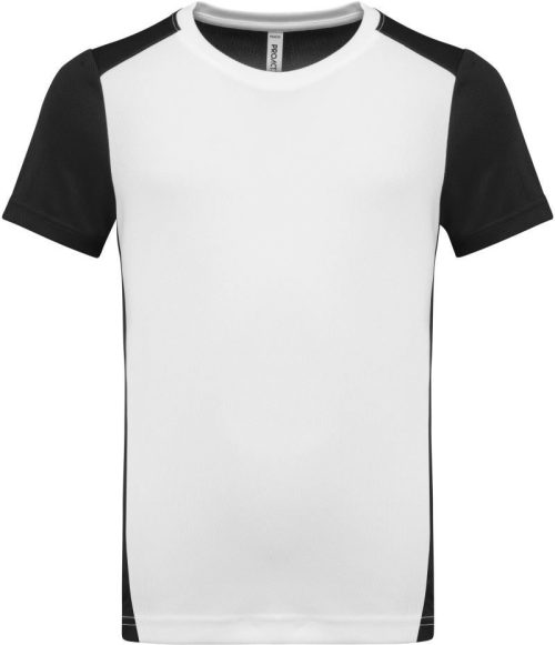 Kinder Kontrast Sport Shirt PA 4016 – Kariban ProAct in White/Black