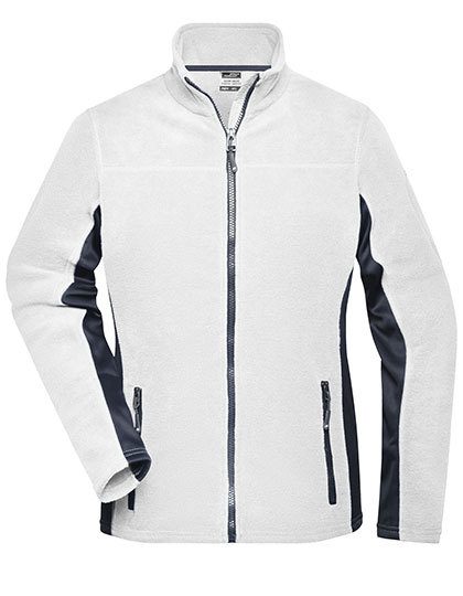 Damen Workwear Microfleece Jacke - Strong JN 841 – Daiber in White/Carbon