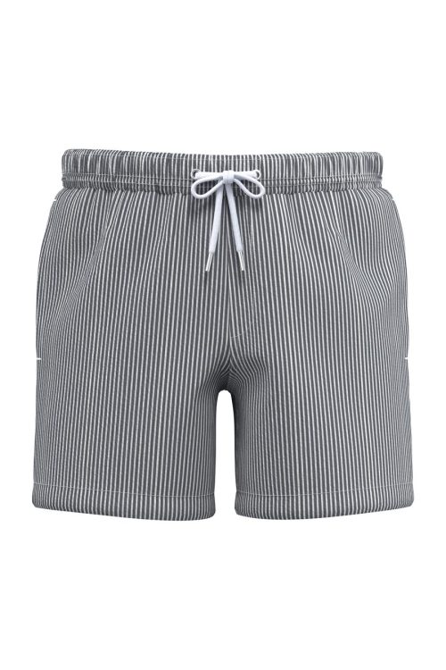 gestreifte Badeshorts für Herren SP706 – Spasso in White / Iron Grey Stripes