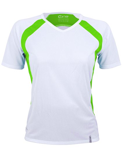 Ladies´ Pace Tech Tee – CONA SPORTS in White/Lime