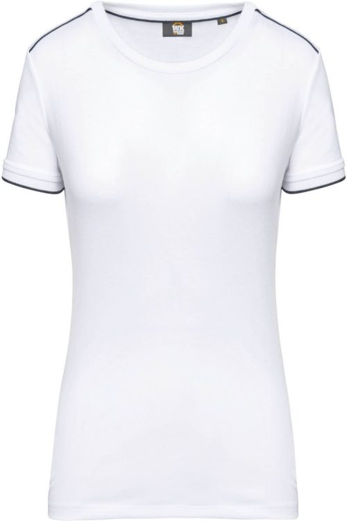 Damen Workwear T-Shirt "Day-to-Day" WK 3021 – WK in White/Navy