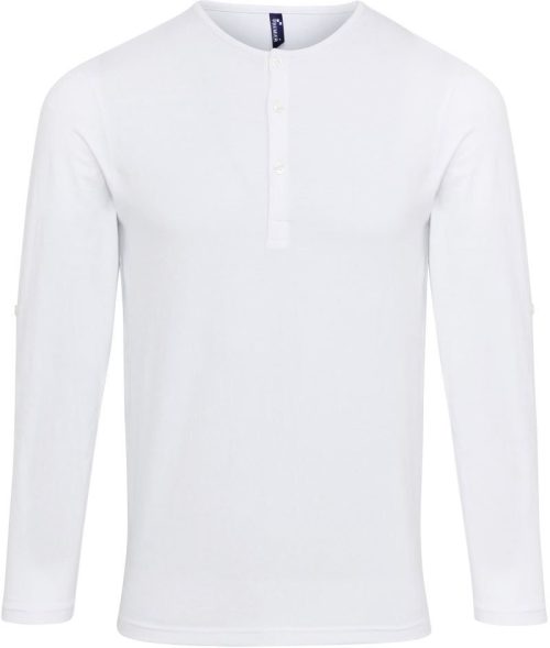 Men's Long John Roll Sleeve Tee – Premier in White/Navy