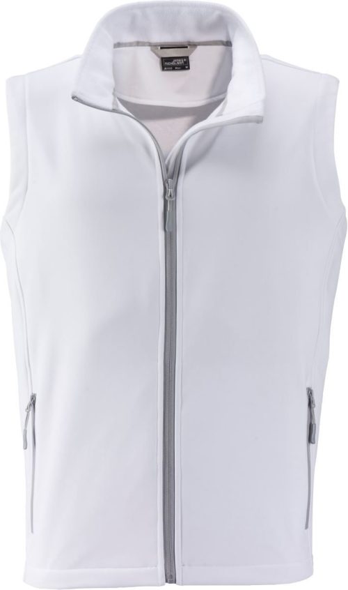 Herren 2-Lagen Promo Softshell Gilet JN 1128 – Daiber in White/White