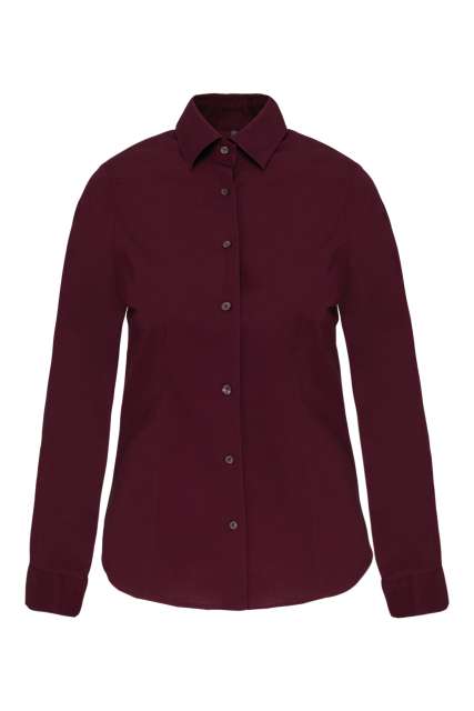 Ladies' Long-Sleeved Stretch Shirt – Kariban in Wine