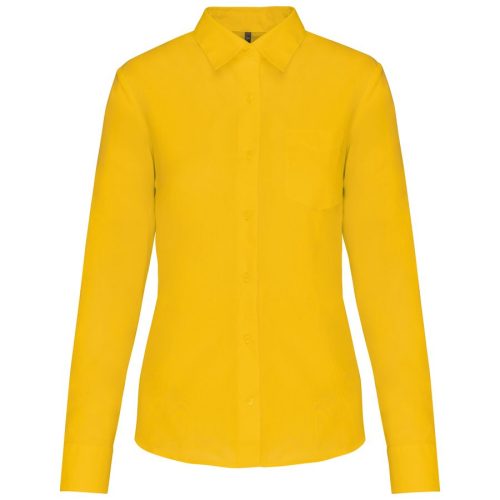Popeline Bluse "Jessica" langarm K 549 – Kariban in Yellow